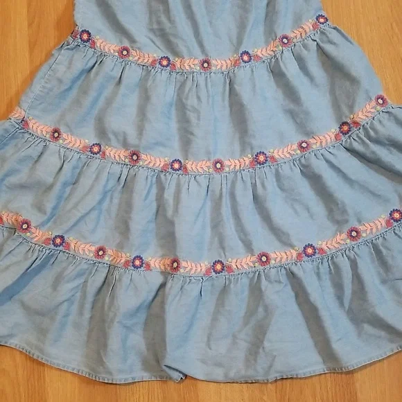 Milkshake blue dress with embroidery girls size 8 EUC - Picture 3 of 12